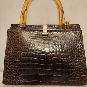 Lederer crocodile belly handbag